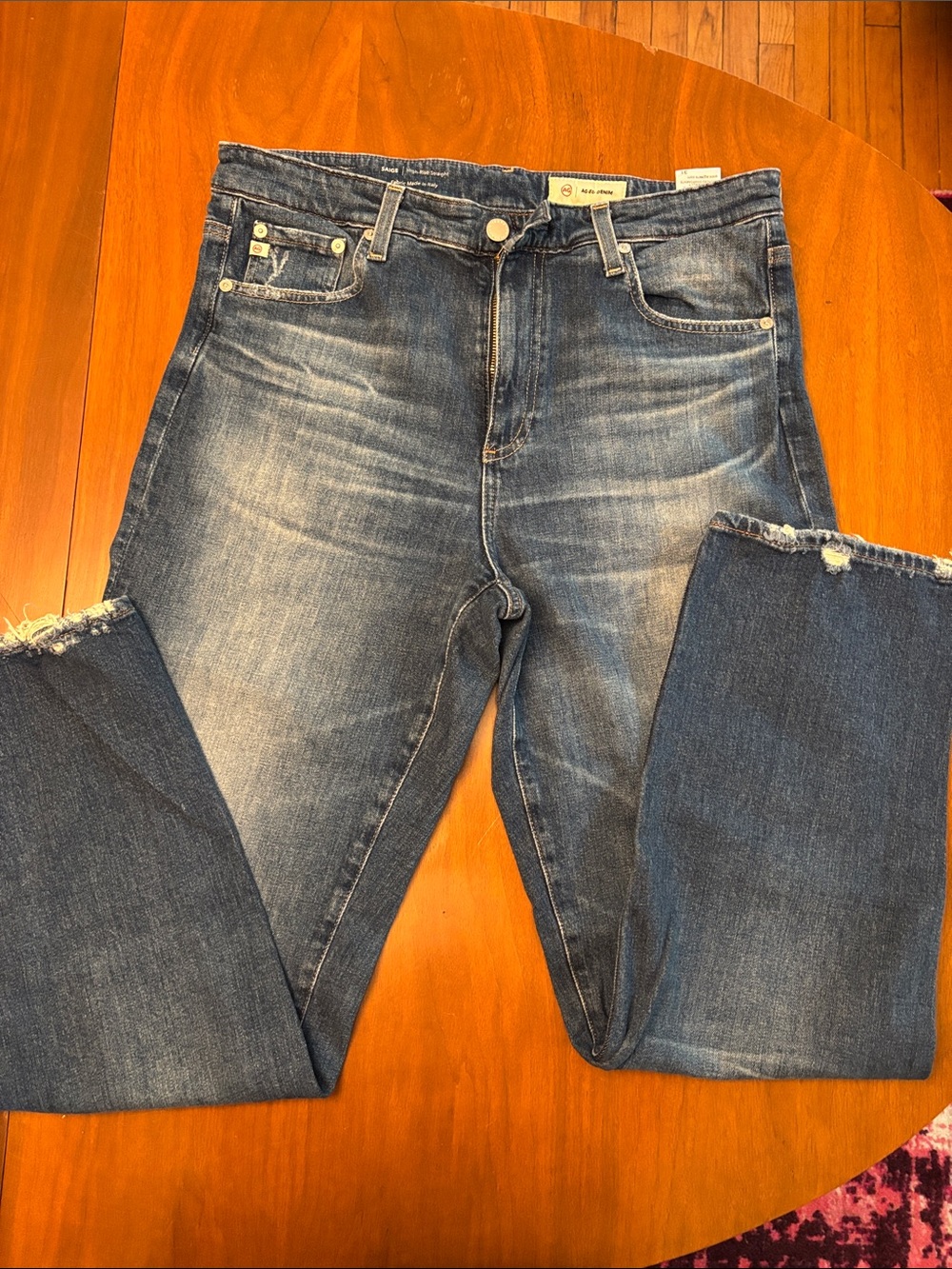 Ag Adriano Goldschmied Faded Blue High Rise Straight Jeans. Size 31